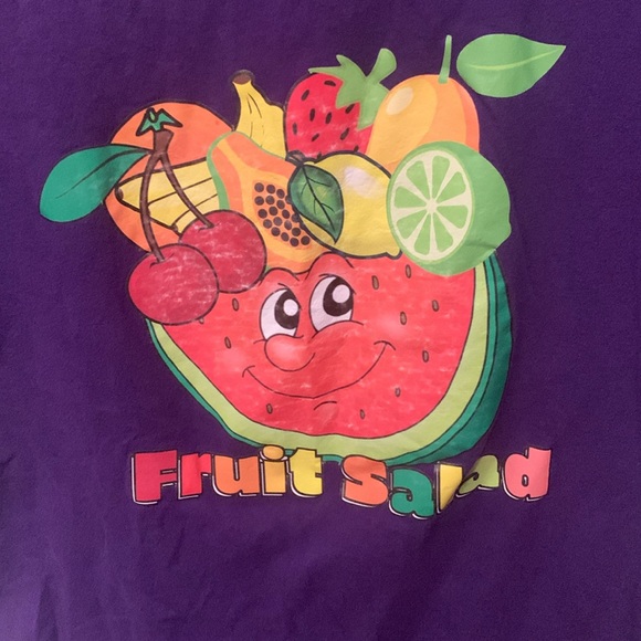 Adorable Purple Gildan Softstyle Fruit Salad Tshirt SZ Small 🥰 - Picture 2 of 5